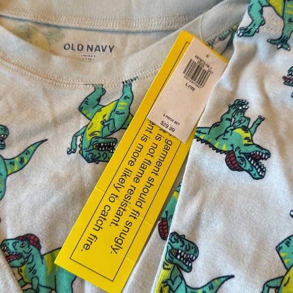 Boys Old Navy Pajama Set Dinosaur Sleepwear Size 10 NWT Large - Picture 3 of 3